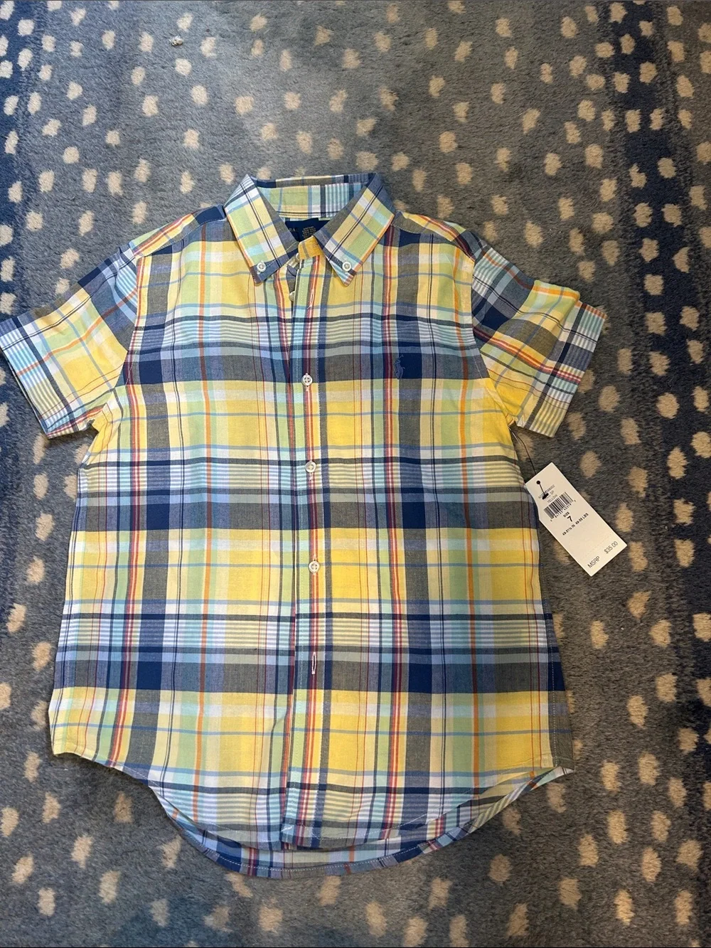 Boys Polo Ralph Lauren madras plaid shirt NWT Size 7